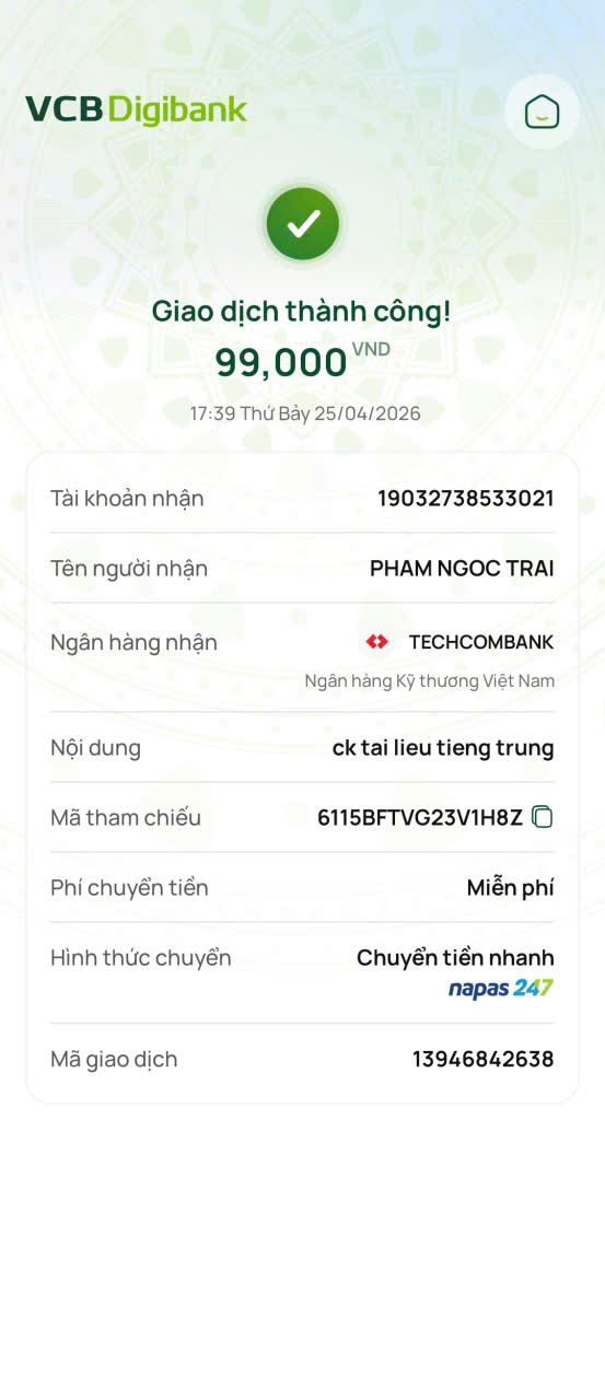 Giao dịch thành công